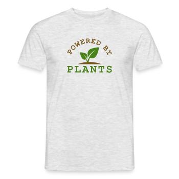 Powered By Plants - Men's T-Shirt - heather grey - Front - AI Model Male 178 dark (178cm)
