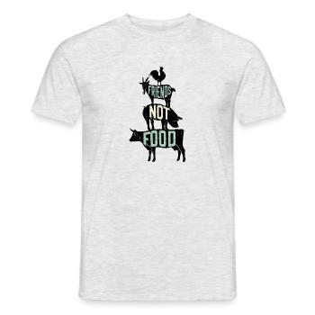 Friends Not Food - Amateurs d’animaux végétariens végétaliens - T-shirt homme - gris chiné - Devant - AI Model Male 178 dark (178cm)