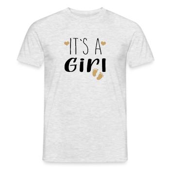 Gender reveal | It's a girl - Men's T-Shirt - heather grey - Front - AI Model Male 178 dark (178cm)