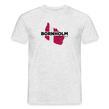 Bornholm Dänemark Insel Polygon Silhouette Karte - Männer T-Shirt - Grau meliert - Vorne - AI Model Male 178 dark (178cm)