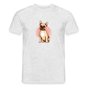 Bulldog français - T-shirt homme - gris chiné - Devant - AI Model Male 178 dark (178cm)