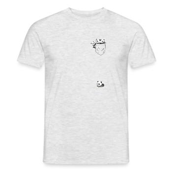 Cute Sleeping Pandas in Breast Bag Funny - Men's T-Shirt - heather grey - Front - AI Model Male 178 dark (178cm)