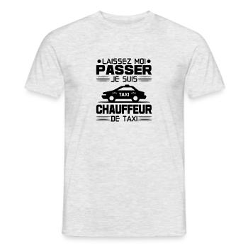 Cadeau anniversaire chauffeur taxi citation humour - T-shirt homme - gris chiné - Devant - AI Model Male 178 dark (178cm)