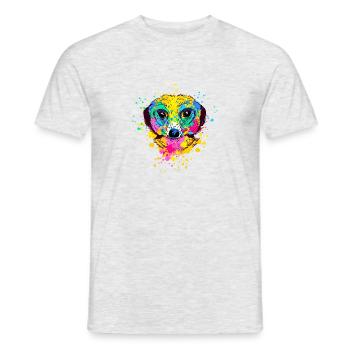 Meerkat Colorful - Mothers Day Father Day Gift - Men's T-Shirt - heather grey - Front - AI Model Male 178 dark (178cm)