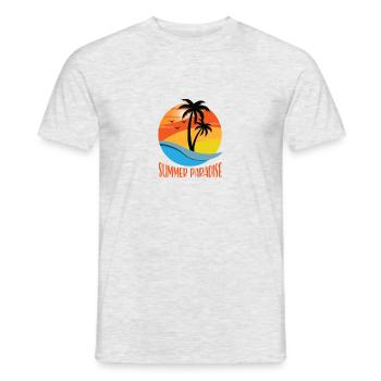 Summer Holiday Holiday Sun Beach Saying - Men's T-Shirt - heather grey - Front - AI Model Male 178 dark (178cm)