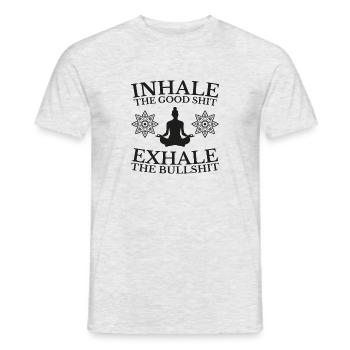 Inhale Exhale Yoga Gift Spirituality Peace - Men's T-Shirt - heather grey - Front - AI Model Male 178 dark (178cm)
