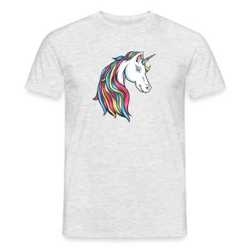 Regenbogen Einhorn Unicorn Rainbow bunte Einhörner - Männer T-Shirt - Grau meliert - Vorne - AI Model Male 178 dark (178cm)