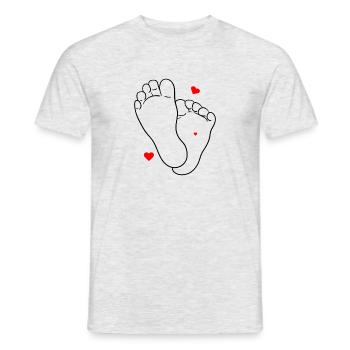 Les enfants de pieds de bébé aiment les parents de coeur - T-shirt homme - gris chiné - Devant - AI Model Male 178 dark (178cm)