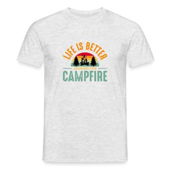 Camping Zelten Natur Freiheit Urlaub Ferien - Männer T-Shirt - Grau meliert - Vorne - AI Model Male 178 dark (178cm)