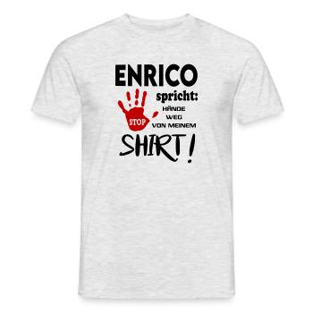 Name Namenstag Geschenkidee ENRICO - Männer T-Shirt - Grau meliert - Vorne - AI Model Male 178 dark (178cm)