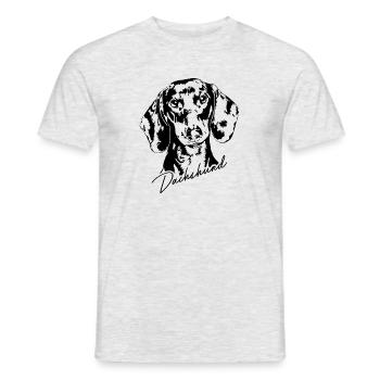 BLAIREAU Portrait Chiens Chien Wilsigns - T-shirt homme - gris chiné - Devant - AI Model Male 178 dark (178cm)