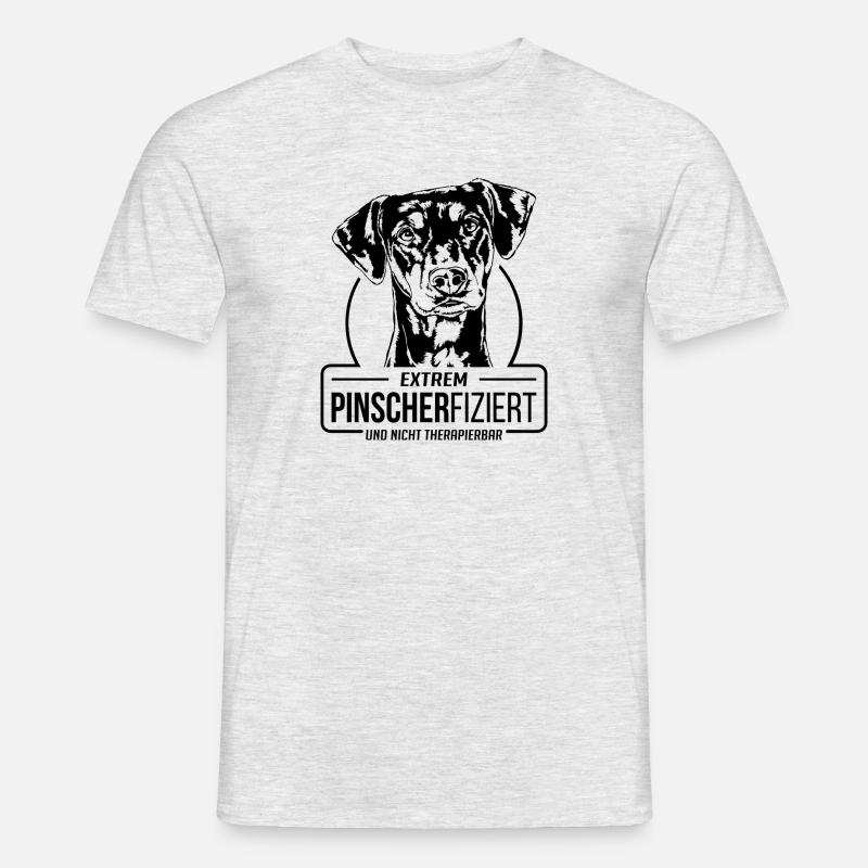 PINSCHERFIZIERT Deutscher Pinscher Hunde Wilsigns - Männer T-Shirt - Grau meliert
