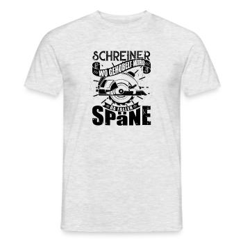 Schreiner Herren TShirt mit Hobel - Männer T-Shirt - Grau meliert - Vorne - AI Model Male 178 dark (178cm)