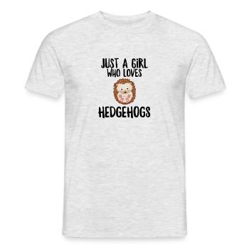 Just a Girl Who Loves Hedgehogs - Men's T-Shirt - heather grey - Front - AI Model Male 178 dark (178cm)