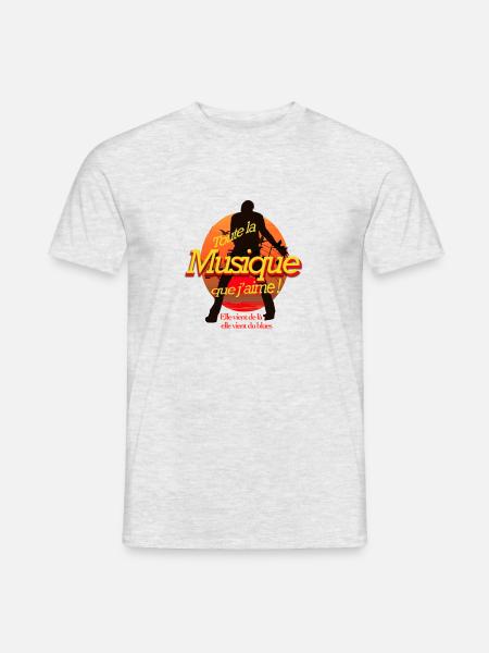 johnny toute la musique que j'aime - T-shirt homme - gris chiné
