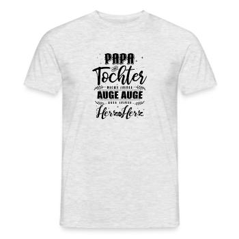 Papa und Tochter immer Herz an Herz - Männer T-Shirt - Grau meliert - Vorne - AI Model Male 178 dark (178cm)