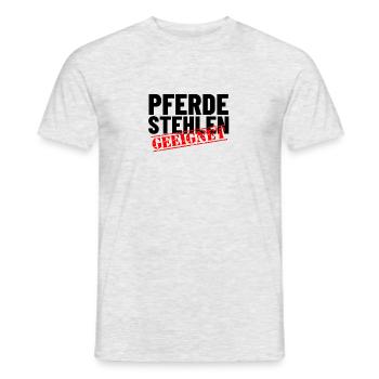 Pferde stehlen mit Freunden - Freundschaft Shirt - Männer T-Shirt - Grau meliert - Vorne - AI Model Male 178 dark (178cm)