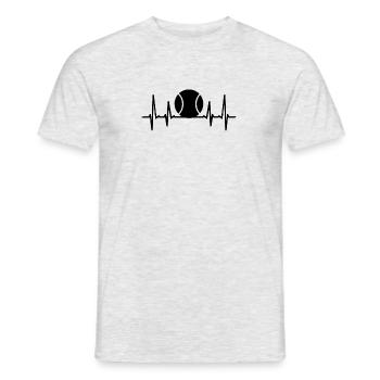 Vie de balle de tennis balle de tennis de coeur - T-shirt homme - gris chiné - Devant - AI Model Male 178 dark (178cm)