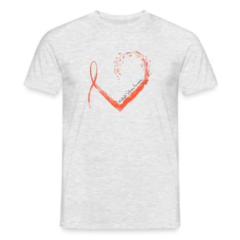 Ribbon Heart Multiple Sclerosis Awareness - Men's T-Shirt - heather grey - Front - AI Model Male 178 dark (178cm)
