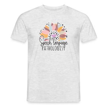 Cute Sunflower Speech Language Pathologist - Men's T-Shirt - heather grey - Front - AI Model Male 178 dark (178cm)