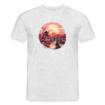 Japanese Sunset Border Collie - Men's T-Shirt - heather grey - Front - AI Model Male 178 dark (178cm)