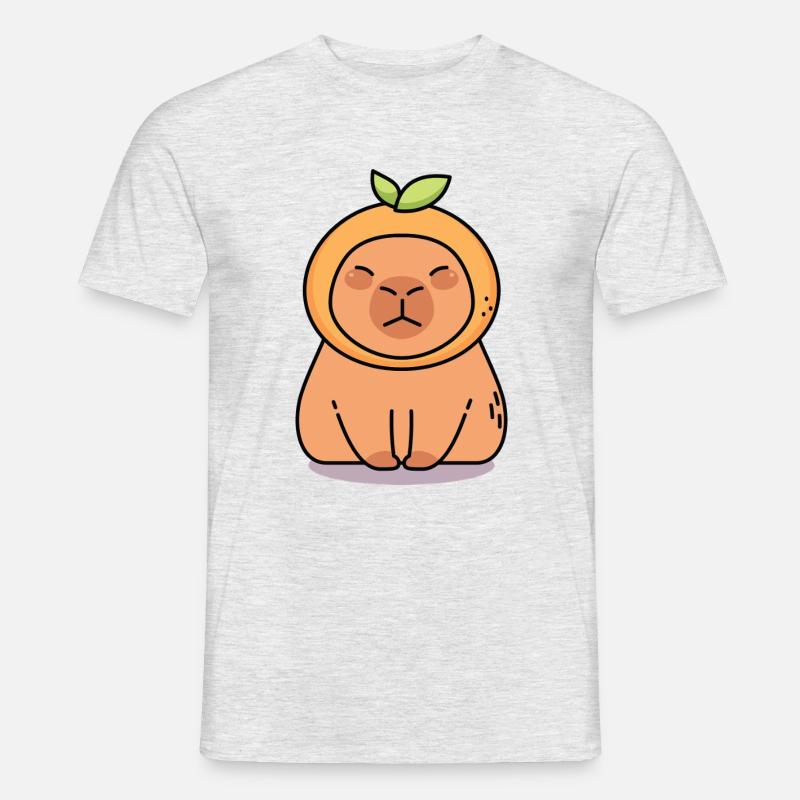 Capybara Kawaii - Männer T-Shirt - Grau meliert