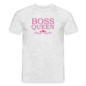 Boss Queen Lady Ladies Gift - Men's T-Shirt - heather grey - Front - AI Model Male 178 dark (178cm)