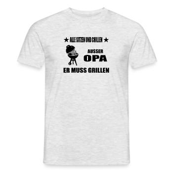 BBQ - Männer T-Shirt - Grau meliert - Vorne - AI Model Male 178 dark (178cm)
