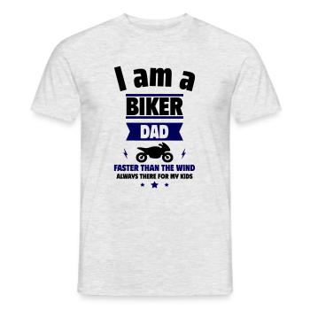 ich bin ein Biker-Papa, Vatertagsgeschenk - Männer T-Shirt - Grau meliert - Vorne - AI Model Male 178 dark (178cm)