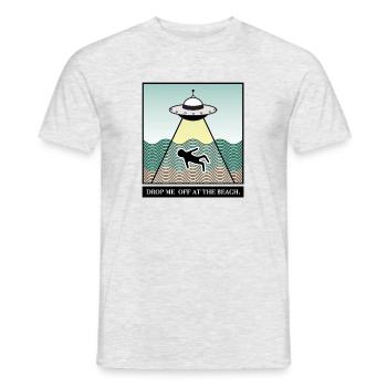 DropMeOffAtTheBeach. - Männer T-Shirt - Grau meliert - Vorne - AI Model Male 178 dark (178cm)