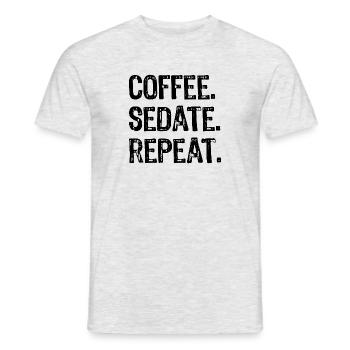 Coffee Sedate Repeat - Men's T-Shirt - heather grey - Front - AI Model Male 178 dark (178cm)