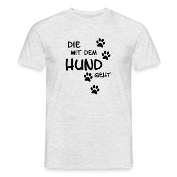 Die mit dem Hund geht - Männer T-Shirt - Grau meliert - Vorne - AI Model Male 178 dark (178cm)