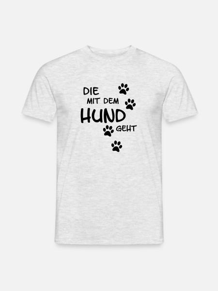 Qui part avec le chien - T-shirt homme - gris chiné