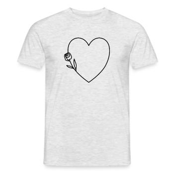 Heart Love Roses Symbol Flower In Love Partner - Men's T-Shirt - heather grey - Front - AI Model Male 178 dark (178cm)