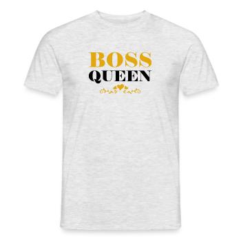 Boss Queen Lady Ladies Gift - Men's T-Shirt - heather grey - Front - AI Model Male 178 dark (178cm)