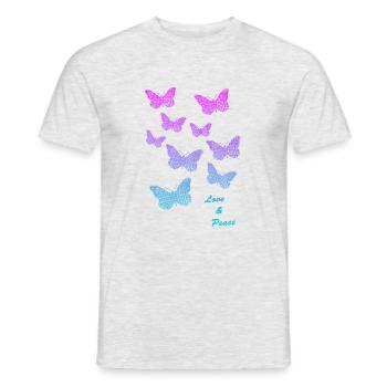 Love Peace - Männer T-Shirt - Grau meliert - Vorne - AI Model Male 178 dark (178cm)