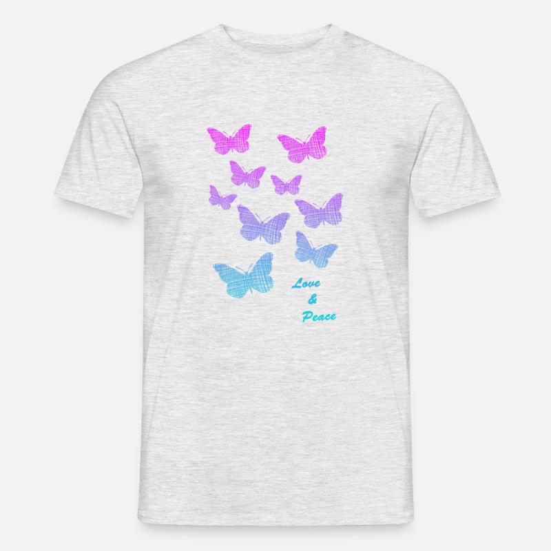 Love Peace - Männer T-Shirt - Grau meliert