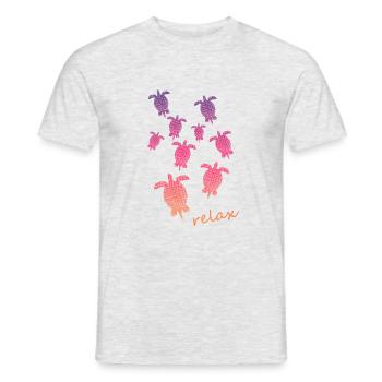 Schildkröten Turtle relax - Männer T-Shirt - Grau meliert - Vorne - AI Model Male 178 dark (178cm)