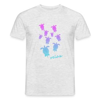 Schildkröten Turtle Relax chill out - Männer T-Shirt - Grau meliert - Vorne - AI Model Male 178 dark (178cm)