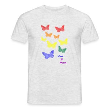 butterflies lgbtq love and peace - Männer T-Shirt - Grau meliert - Vorne - AI Model Male 178 dark (178cm)