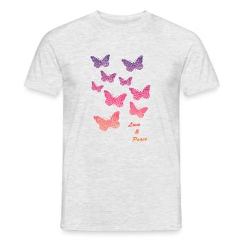schmetterling butterfly - Männer T-Shirt - Grau meliert - Vorne - AI Model Male 178 dark (178cm)