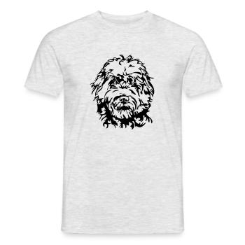 LABRADOODLE GOLDENDOODLE PORTRAIT - Men's T-Shirt - heather grey - Front - AI Model Male 178 dark (178cm)