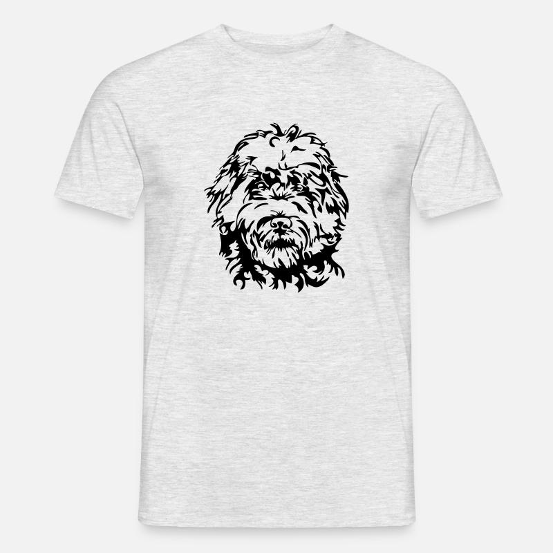 LABRADOODLE GOLDENDOODLE PORTRAIT - Männer T-Shirt - Grau meliert