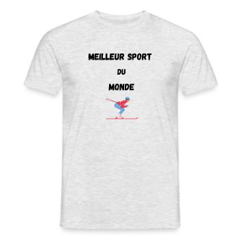 Best sport - T-shirt homme - gris chiné - Devant - AI Model Male 178 dark (178cm)