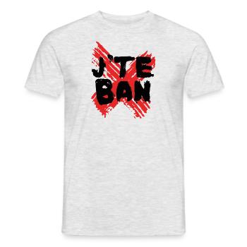 J'te ban - T-shirt homme - gris chiné - Devant - AI Model Male 178 dark (178cm)