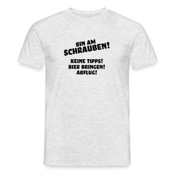 Bin am Schrauben Geschenk Tuning Auto Spruch - Männer T-Shirt - Grau meliert - Vorne - AI Model Male 178 dark (178cm)