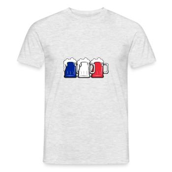 France - Coupe du Monde - Cadeau - Bière - T-shirt homme - gris chiné - Devant - AI Model Male 178 dark (178cm)