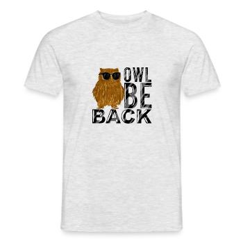 Owl Be Back Drôle de hibou avec des lunettes de soleil nocturnes - T-shirt homme - gris chiné - Devant - AI Model Male 178 dark (178cm)