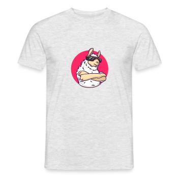 Cool Lama - Lunettes de soleil - Cadeau - T-shirt homme - gris chiné - Devant - AI Model Male 178 dark (178cm)