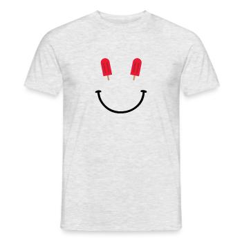 Smiley à la crème glacée - Icecream - T-shirt homme - gris chiné - Devant - AI Model Male 178 dark (178cm)